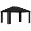 Vidaxl Paviljon 4 x 3 m Črna Poliester in jeklo 190 gsm