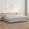 Den Box spring postelja z vzmetnico kapučino 200x200 cm um. usnje