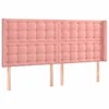 Vidaxl Vzglavje z ušesi roza 163x16x118/128 cm žamet