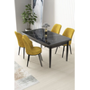 Hanah Home Set Trpezarijski sto i 4 stolice Nil, Žuto-crni