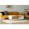 Klubska mizica GRANDE 42x100 cm bela/rjava
