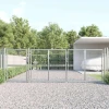 Vrtna vrata od mreže srebrne boje 400 x 125 cm pocinčani čelik