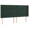 Vidaxl Vzglavje z ušesi temno zeleno 163x16x118/128 cm žamet
