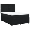 Vidaxl Box spring postelja z vzmetnico črna 140x200 cm žamet
