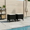 Vrtni otoman 2 Komad Crna i Krema 38 x 38 x 45 cm PE ratan