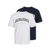 JACK & JONES Majica JJECaleb  pesek / mornarska / bela