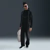 Nike Tech Mens Colour-Block Open-Hem Fleece Trousers - Black - Cotton/Polyester
