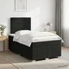 vidaXL Postelja boxspring z vzmetnico Črna 120 x 190 cm Blago