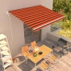 vidaXL Samodejno zložljiva tenda 400x300 cm oranžna in rjava
