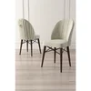 Hanah Home set trpezarijskih stolica Ritim 8 kom, krem tkanina Babyface, drvene noge boje oraha