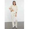 Trendyol Ecru Warm Winter Diver/Scuba Fabric Knitted Sports Sweatpants with Raised Inside