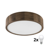 Brilagi - LED plafonsko svetlo CARVALHO 2xE27/60W/230V hrast/orah prečnik 37 cm
