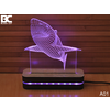 Black Cut 3D Lampa Ajkula, Roze