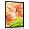 Plakat rdeči tulipani v vintage varianti - 40x60 silver