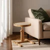 Hanah Home pomoćni sto Opus Yuvarlak 40, 40 cm, hrast / travertin