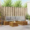 Set vanjskih sofa Prirodna i svijetlo siva 59 x 59 x 37 cm