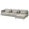 SÖDERHAMN Sofa ležaj 4-sed, s lenjivcem bez stranice/Viarp bež/smeđa