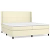 Vidaxl Box spring postelja z vzmetnico krem 200x200 cm umetno usnje