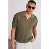 Trendyol Khaki Relaxed Limited Edition Short Sleeve Polo Neck Knitwear T-shirt