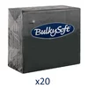 BULKYSOFT Salvete, 100/1, Dvoslojna, 20 pakovanja, 33x33 cm, Crna