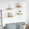 Polica na zidu 4 pcs Bež 23 x 23,5 x 4 cm Konstruirano drvo