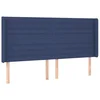 Vidaxl Vzglavje z ušesi modro 183x16x118/128 cm blago