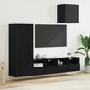 TV zidne jedinice 4 pcs Crni hrast Konstruirano drvo