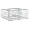 vidaXL Gabionska dvignjena postelja srebrna 100 x 100 x 40 cm