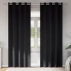 Zavjese za blackout s prstenovima 2 pcs Crna 225 x 140 cm