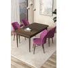 Hanah Home Set Trpezarijski sto i 4 stolice Arp, Ljubičasto-braon