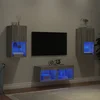 4-dijelni zidni TV ormarići s LED svjetlima boja hrasta