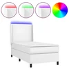 Krevet box spring s madracem LED bijeli 80x200 cm umjetna koža