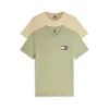 Tommy Jeans Majica bež/mornarska/pastelno zelena/rdeča