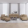 4-dijelni set sofa s jastucima boja cappuccina od umjetne kože