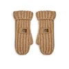 Otroške rokavice s primesjo volne UGG CHUNKY MITTEN rjava barva, 100030