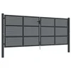 Vidaxl Vrtna vrata antracit 400x125 cm jeklo