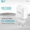 Kućni punjač KONFULON Joko JK91+DC66 PD 20W sa kablom Type-C na iPhone Lightning beli 1m