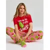 Sinsay - Dvodelna pamučna pidžama Grinch - crvena