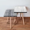 Hanah Home Set klub stočića 2Shp449, 2 komada, Sivi i beli