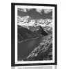 Plakat s paspartujem narodni park Patagonija v Argentini v črnobeli varianti - 20x30 black