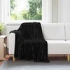 Pokrivači za bacanje 6 pcs Crna 150 x 130 cm Runo