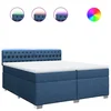 Vidaxl Box spring postelja z vzmetnico modra 200x200 cm blago