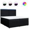 Vidaxl Box spring postelja z vzmetnico črn 200x200 cm blago