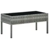 vidaXL Vrtna miza siva 75x40x37 cm poli ratan