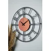 WALLXPERT Dekorativni metalni zidni sat Myk9911 Crna Orange
