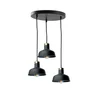 Crni luster na sajli HEBE 3xE27/60W/230V