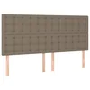 Vidaxl Vzglavje postelje sivo-rjavo 200x5x118/128 cm blago