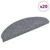 Prostirke za stepenice, samoljepljive, 20 kom., 65x21x4 cm, svijetlo sive, poluokrugle, velike