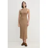 Obleka Tommy Hilfiger rjava barva, WW0WW43999