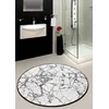 Lessentiel Maison Kupatilski otirač Marble, 140cm, Belo-crni